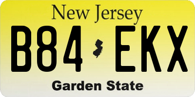 NJ license plate B84EKX