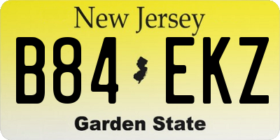 NJ license plate B84EKZ