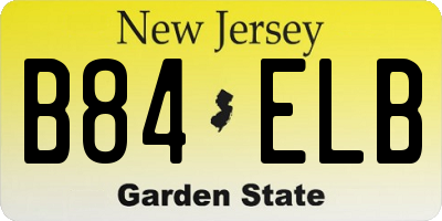 NJ license plate B84ELB