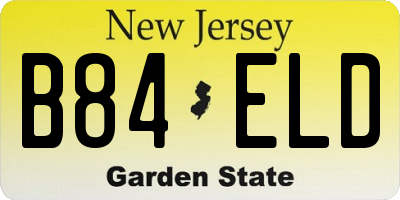 NJ license plate B84ELD