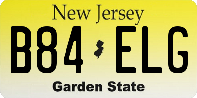 NJ license plate B84ELG