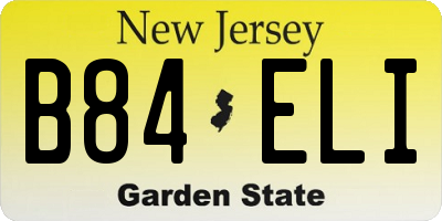 NJ license plate B84ELI