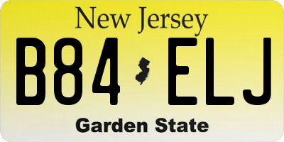 NJ license plate B84ELJ