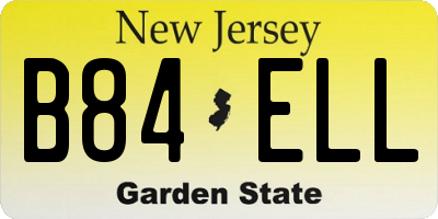 NJ license plate B84ELL