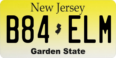 NJ license plate B84ELM