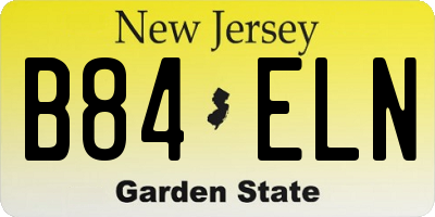 NJ license plate B84ELN