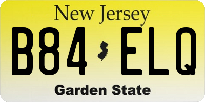 NJ license plate B84ELQ