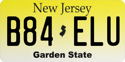 NJ license plate B84ELU