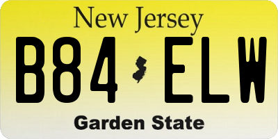 NJ license plate B84ELW