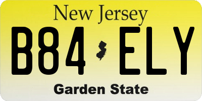 NJ license plate B84ELY