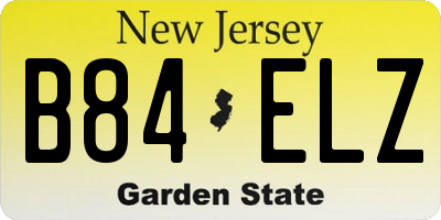 NJ license plate B84ELZ