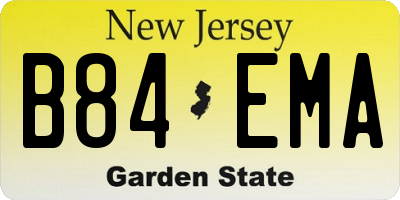 NJ license plate B84EMA