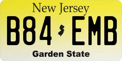 NJ license plate B84EMB