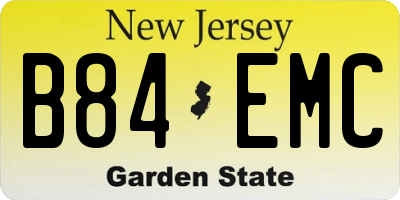 NJ license plate B84EMC
