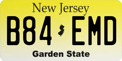 NJ license plate B84EMD