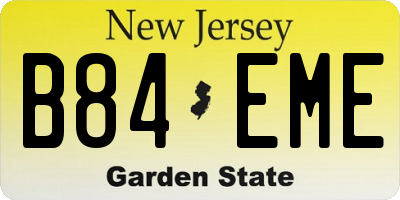 NJ license plate B84EME