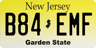 NJ license plate B84EMF