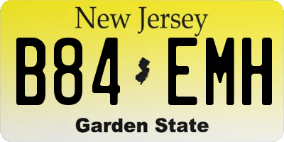 NJ license plate B84EMH
