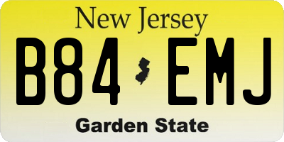 NJ license plate B84EMJ