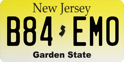 NJ license plate B84EMO