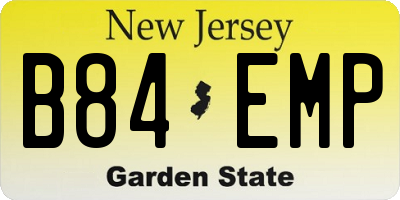 NJ license plate B84EMP