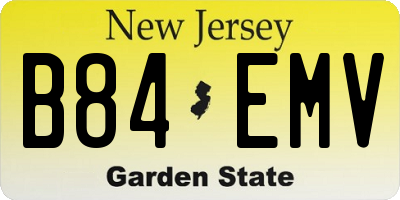 NJ license plate B84EMV