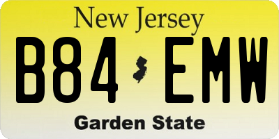 NJ license plate B84EMW