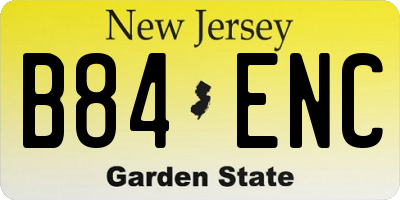 NJ license plate B84ENC