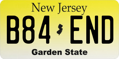 NJ license plate B84END