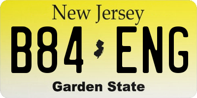 NJ license plate B84ENG
