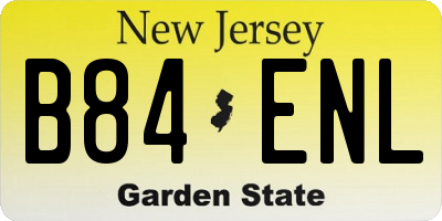 NJ license plate B84ENL