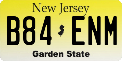 NJ license plate B84ENM