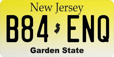 NJ license plate B84ENQ