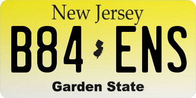 NJ license plate B84ENS