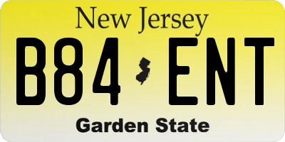NJ license plate B84ENT