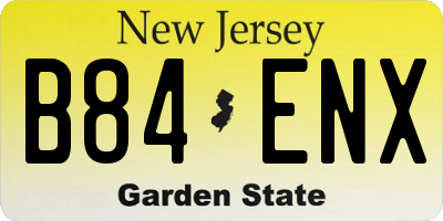 NJ license plate B84ENX