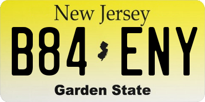 NJ license plate B84ENY