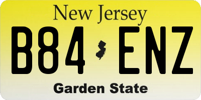 NJ license plate B84ENZ