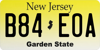 NJ license plate B84EOA