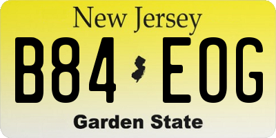 NJ license plate B84EOG