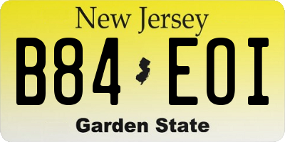 NJ license plate B84EOI