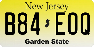 NJ license plate B84EOQ