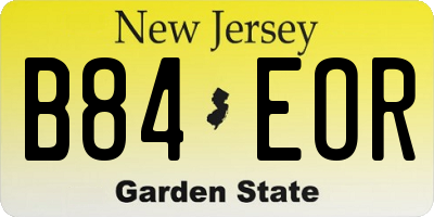 NJ license plate B84EOR