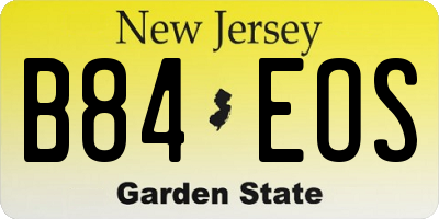 NJ license plate B84EOS