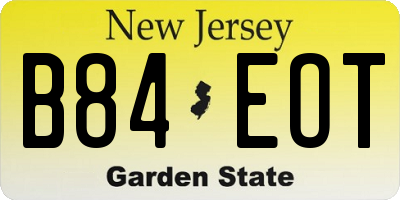 NJ license plate B84EOT