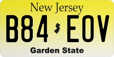 NJ license plate B84EOV