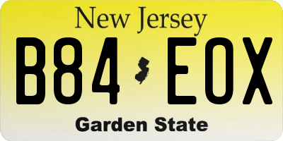 NJ license plate B84EOX