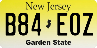 NJ license plate B84EOZ