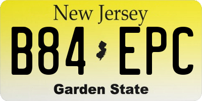 NJ license plate B84EPC