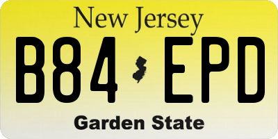 NJ license plate B84EPD